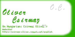 oliver csirmaz business card